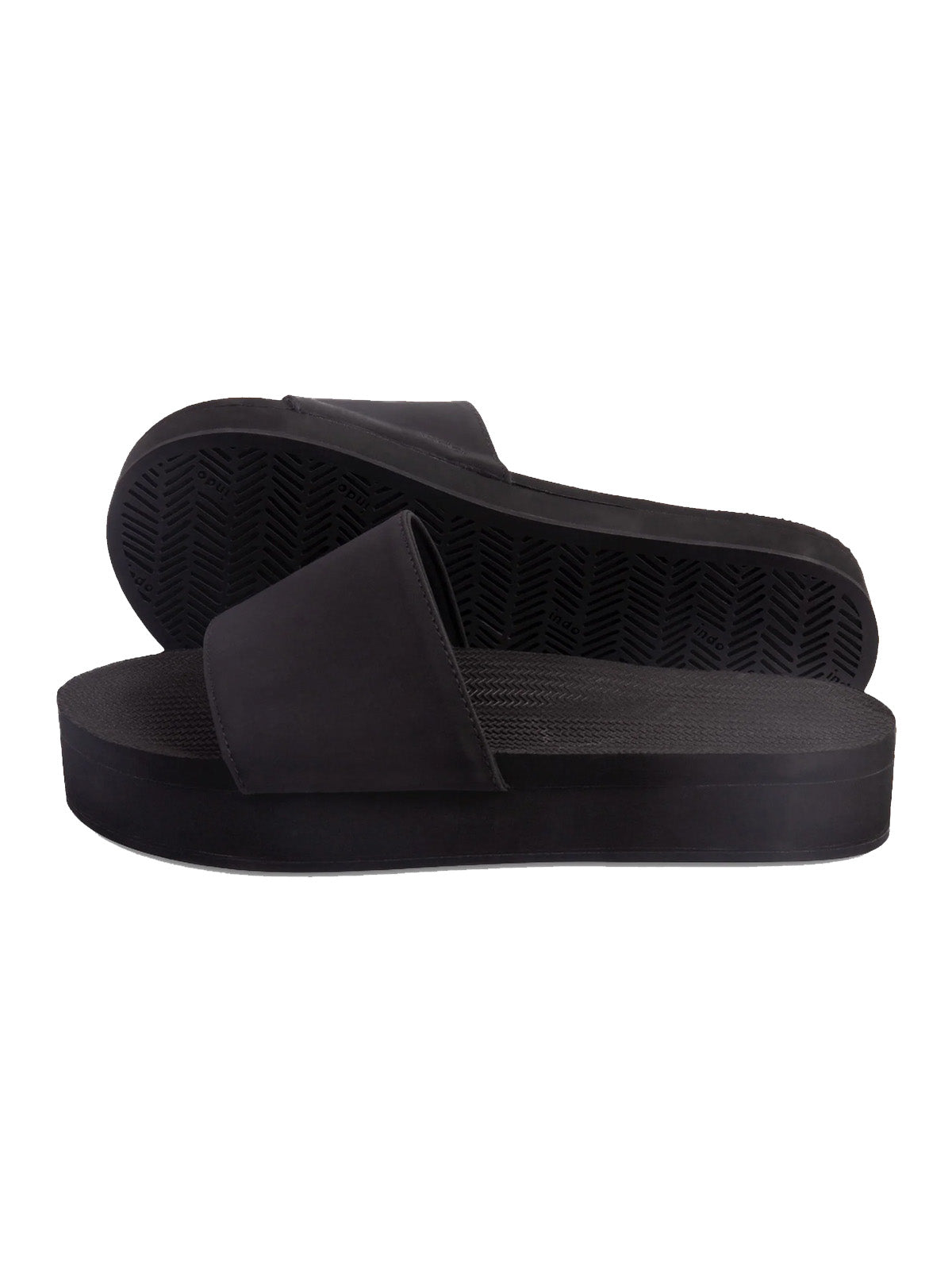 Indosole Womens Sandals Platform Slides Black