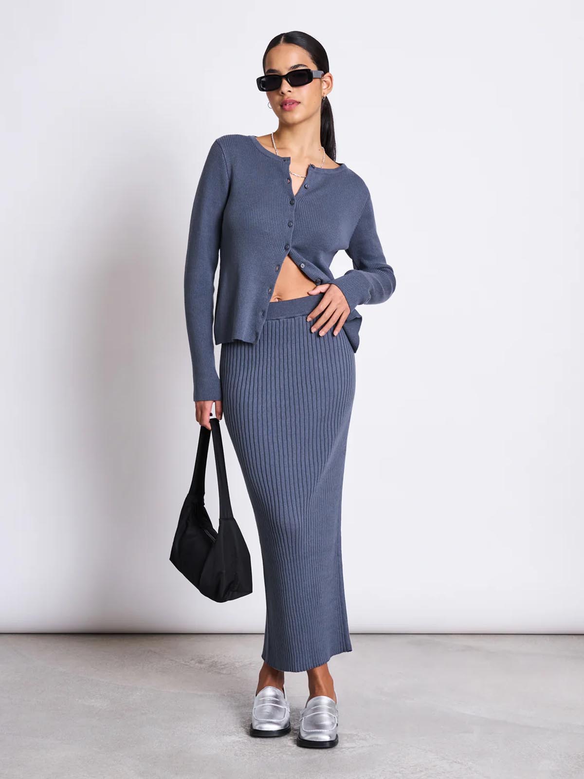 Jan 'n June Ebba Midi Knit Skirt Turbulence