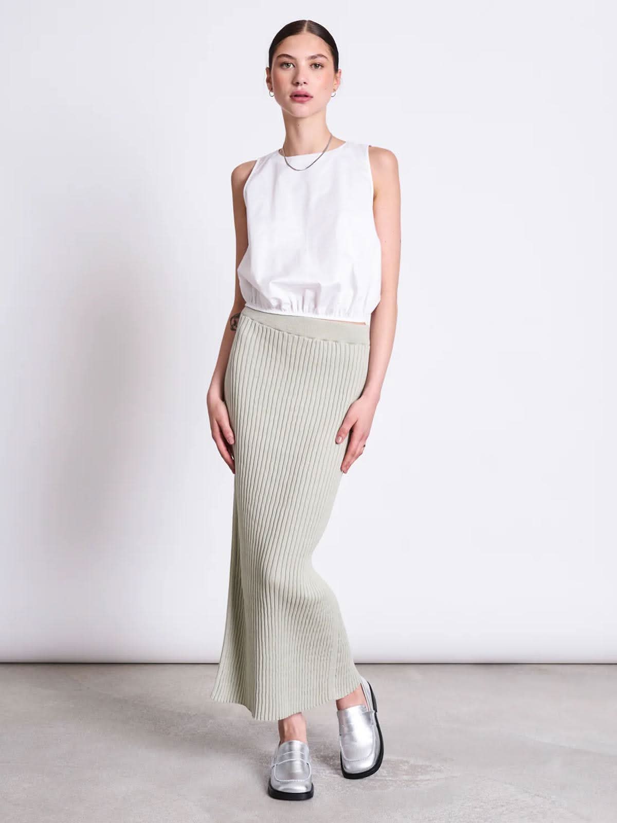 Jan 'n June Ebba Midi Knit Skirt Vintage Lace