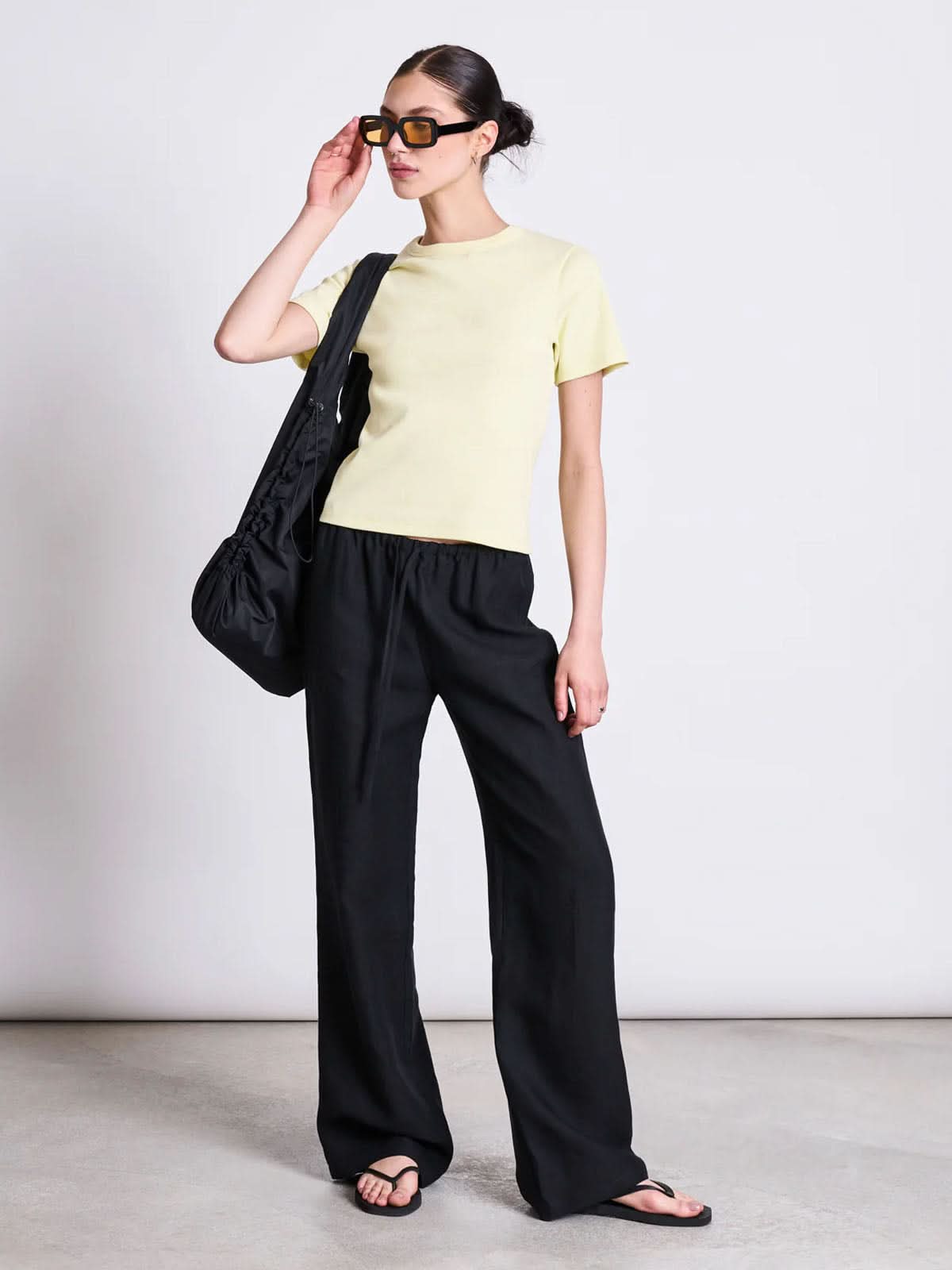 Jan 'n June Linen Drawstring Pants Sjov Black