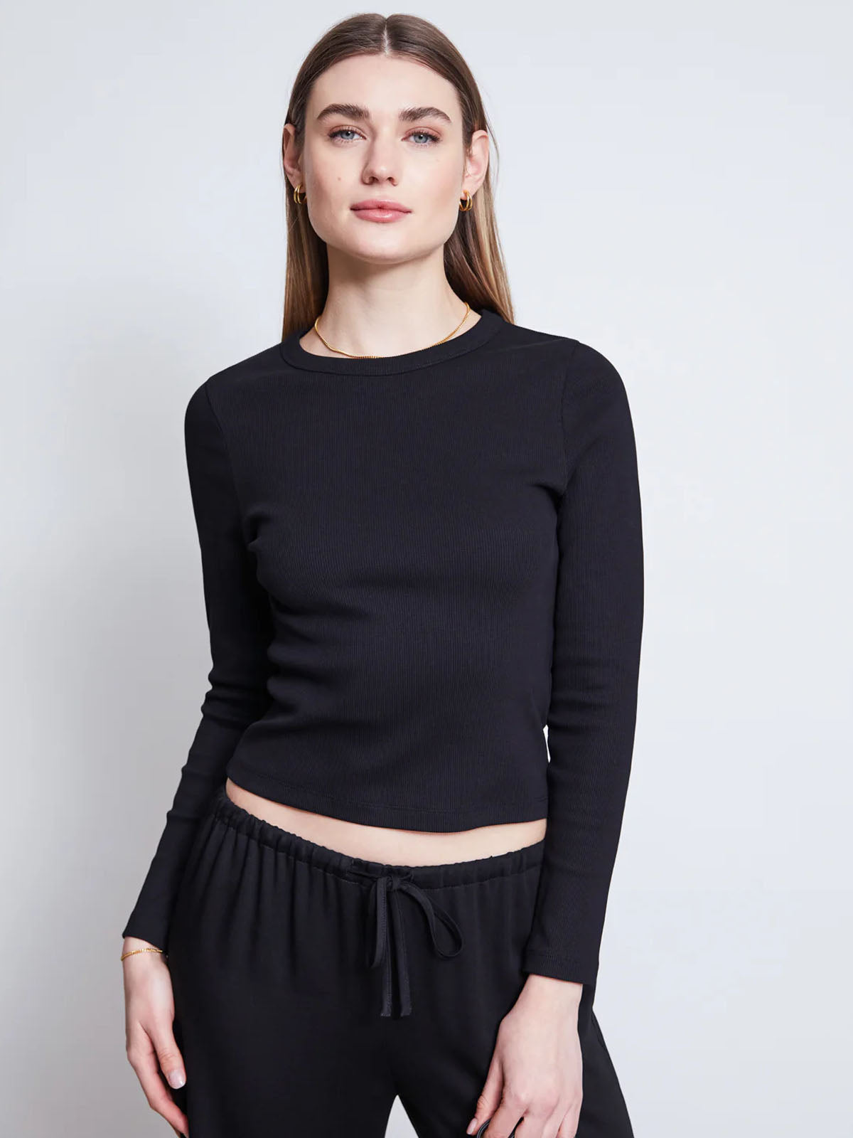 Jan 'n June Mid Rise Loose Pants Strath Black