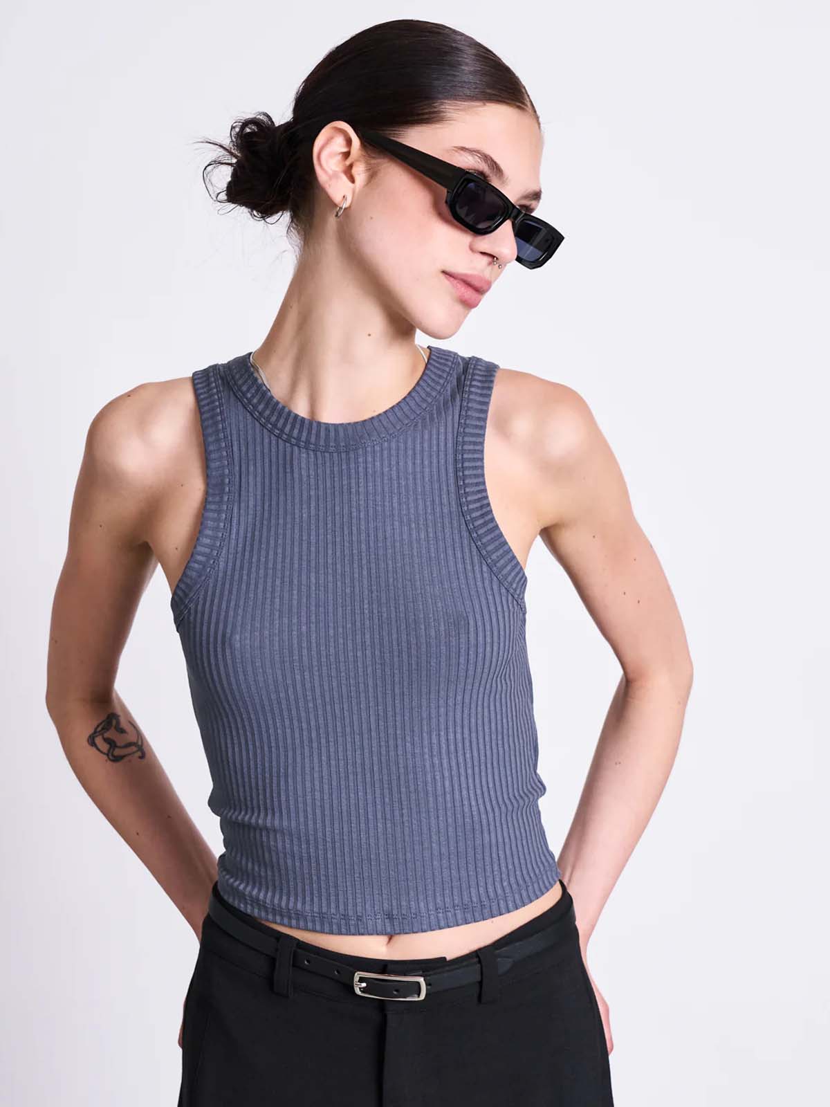 Jan 'n June Porto Rib Tank Top Turbulence