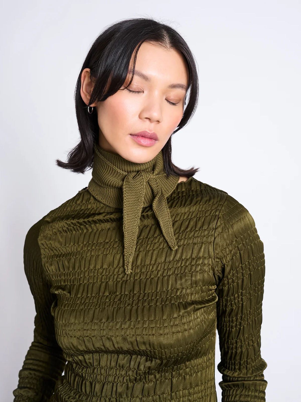 Jan 'n June Cotton Knit Scarf Leaena Woody Olive