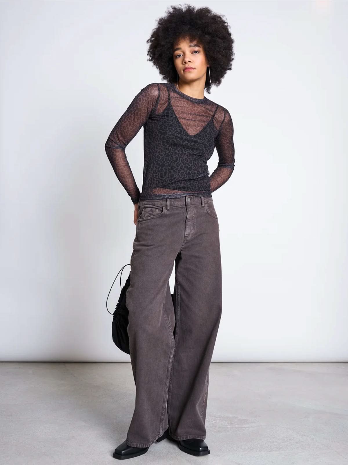 Jan 'n June Dora Mesh Longsleeve Dark Leo Print