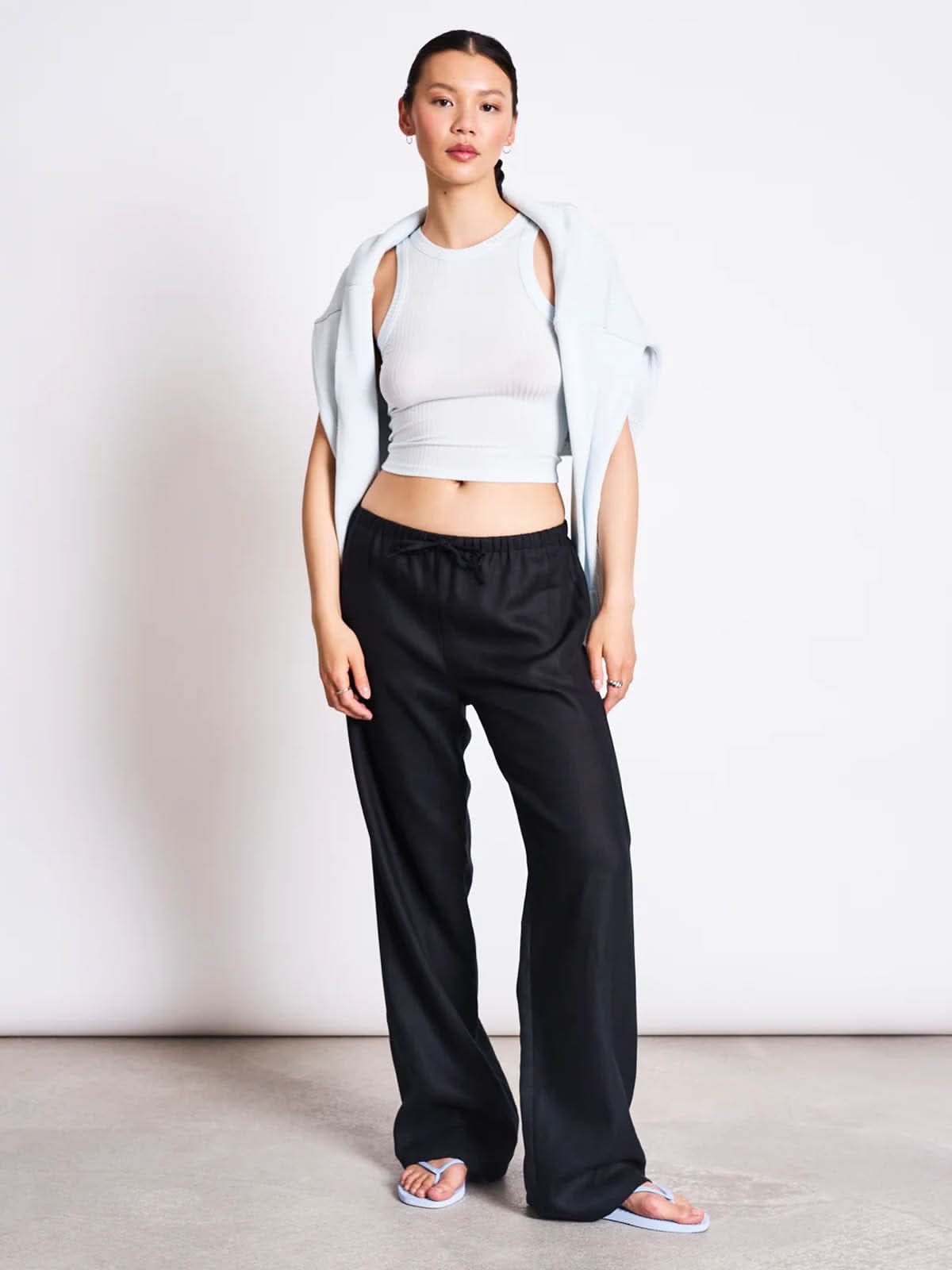Jan 'n June Linen Drawstring Pants Sjov Black