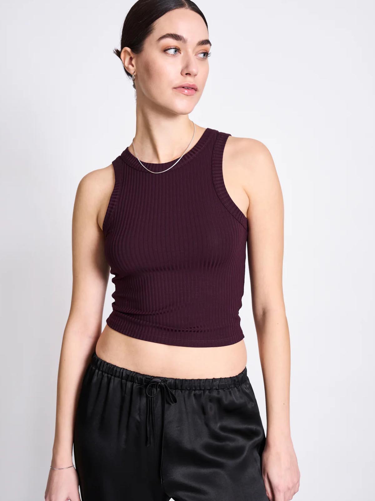 Jan 'n June Porto Rib Tank Top Cherry Lacquer