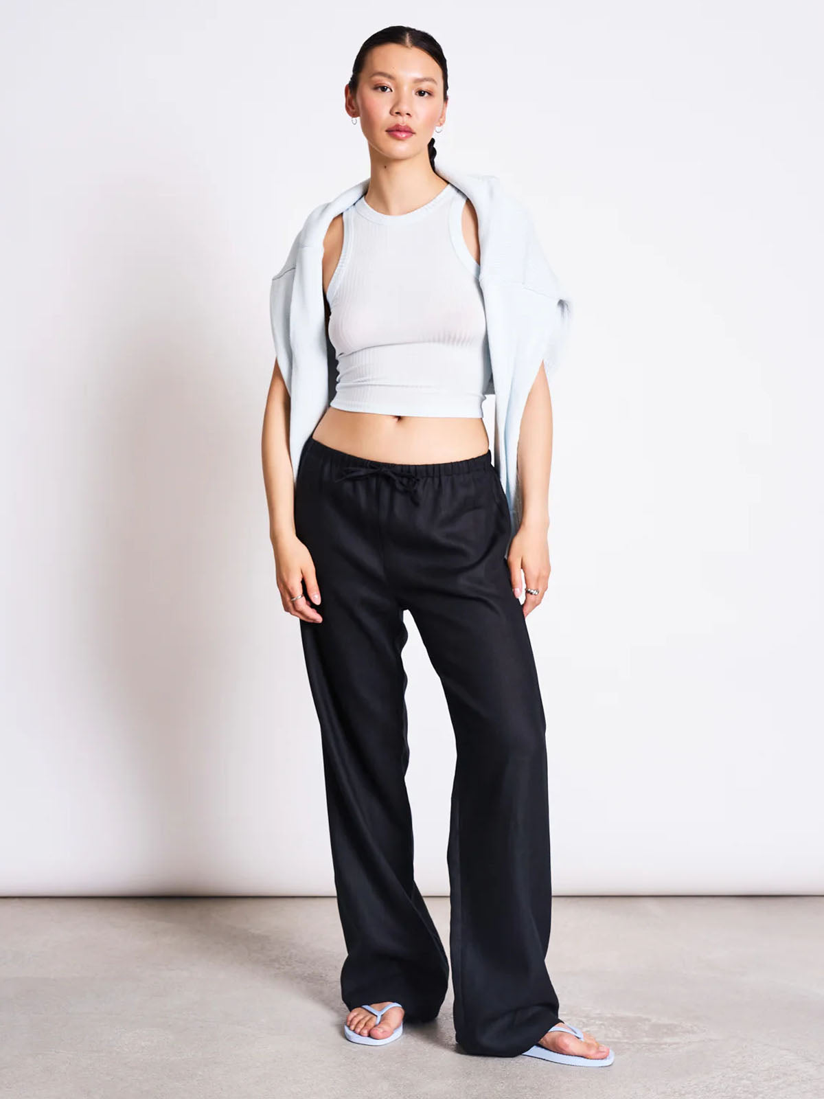 Jan 'n June Porto Rib Tank Top Ice Blue