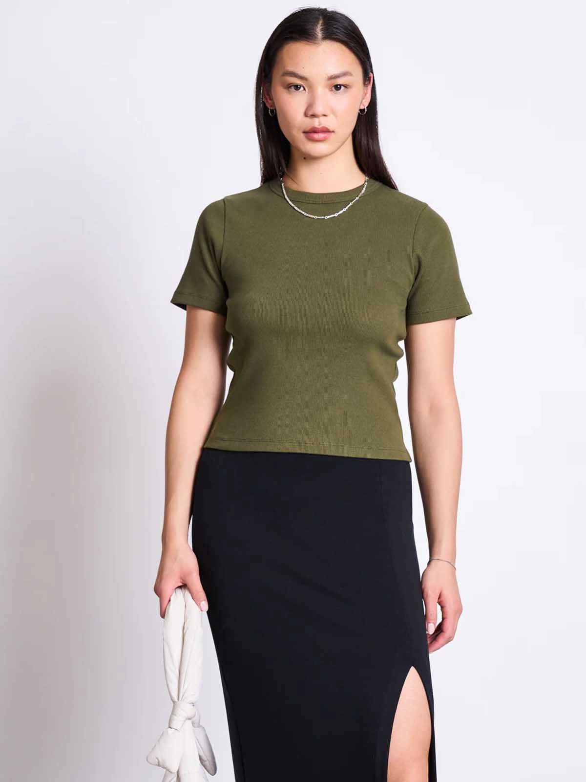 Jan 'n June Rib T-Shirt Nile Dark Olive
