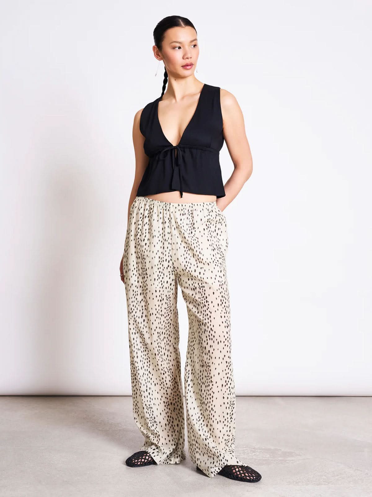 Jan 'n June Wide Cotton Pant Origan Dalmation Dots