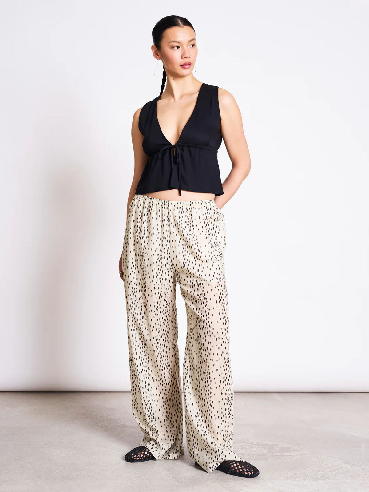 Jan 'n June Wide Cotton Pant Origan Dalmation Dots
