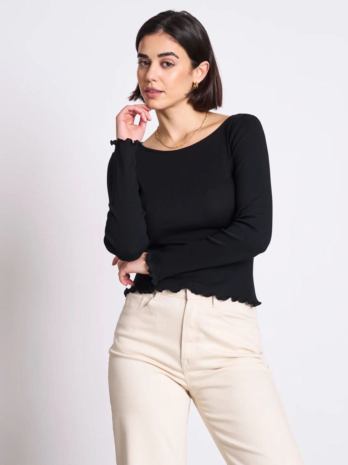 Jan 'n June Aversa Minirib Longsleeve Black