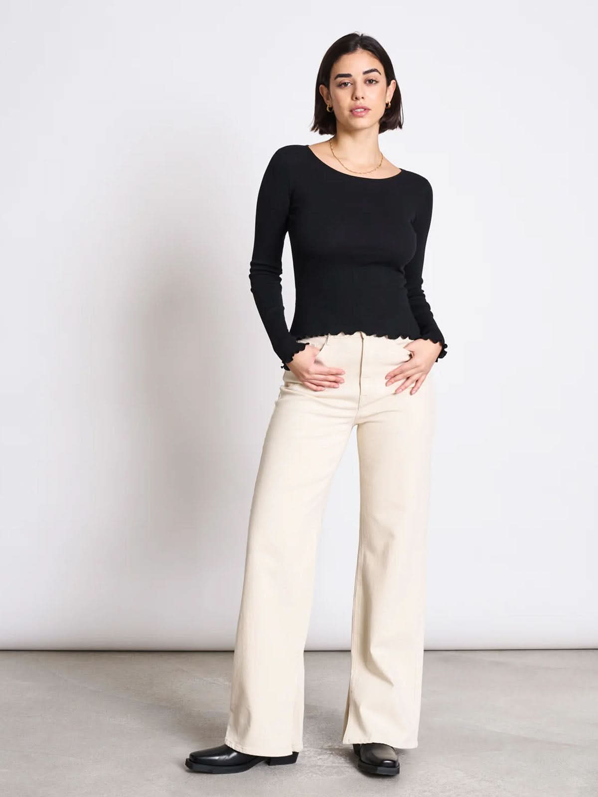 Jan 'n June Aversa Minirib Longsleeve Black