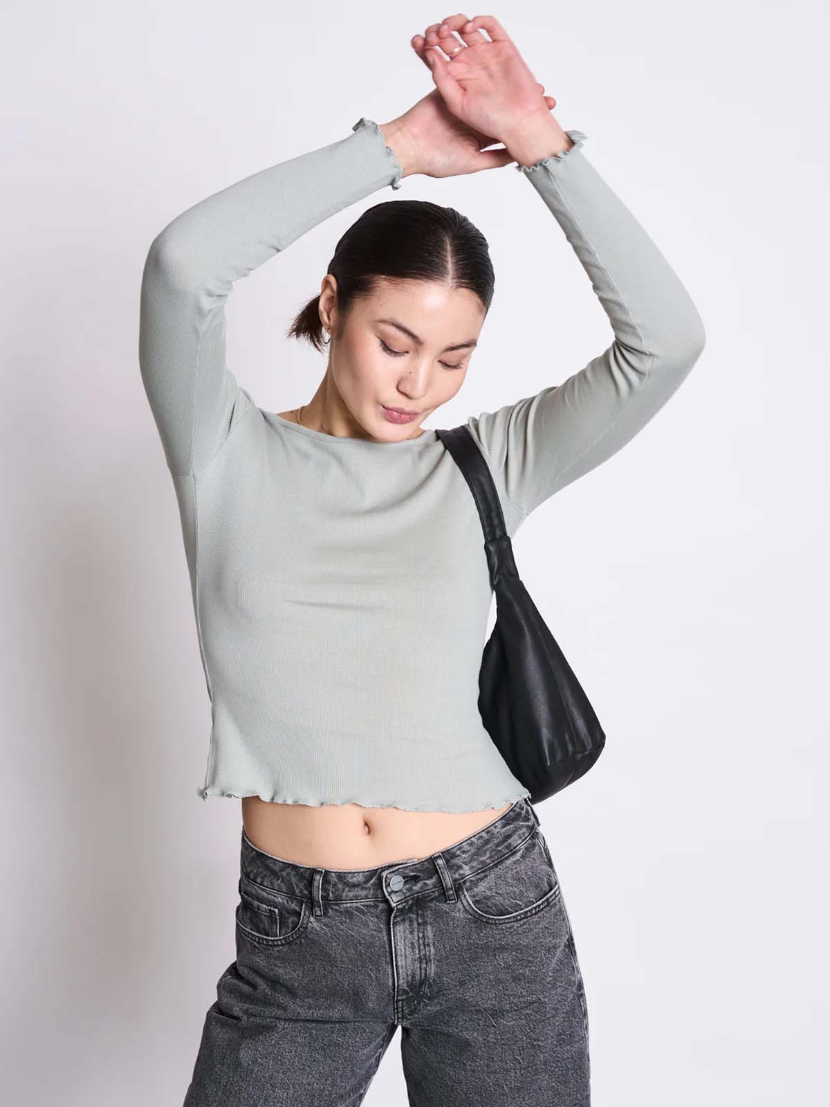 Jan 'n June Aversa Minirib Longsleeve Muted Sea Spray