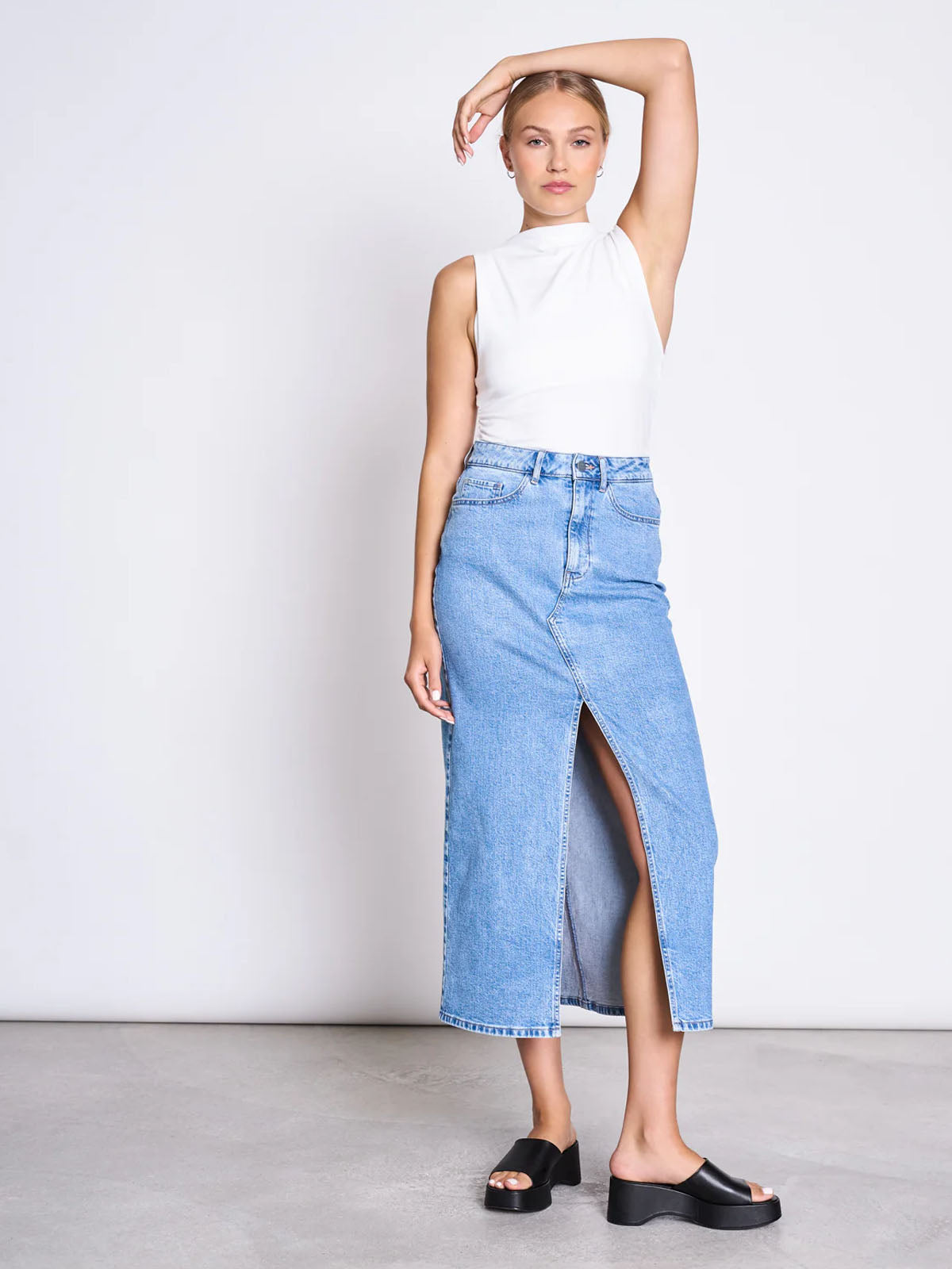 Jan 'n June Denim Skirt Luce Light Blue