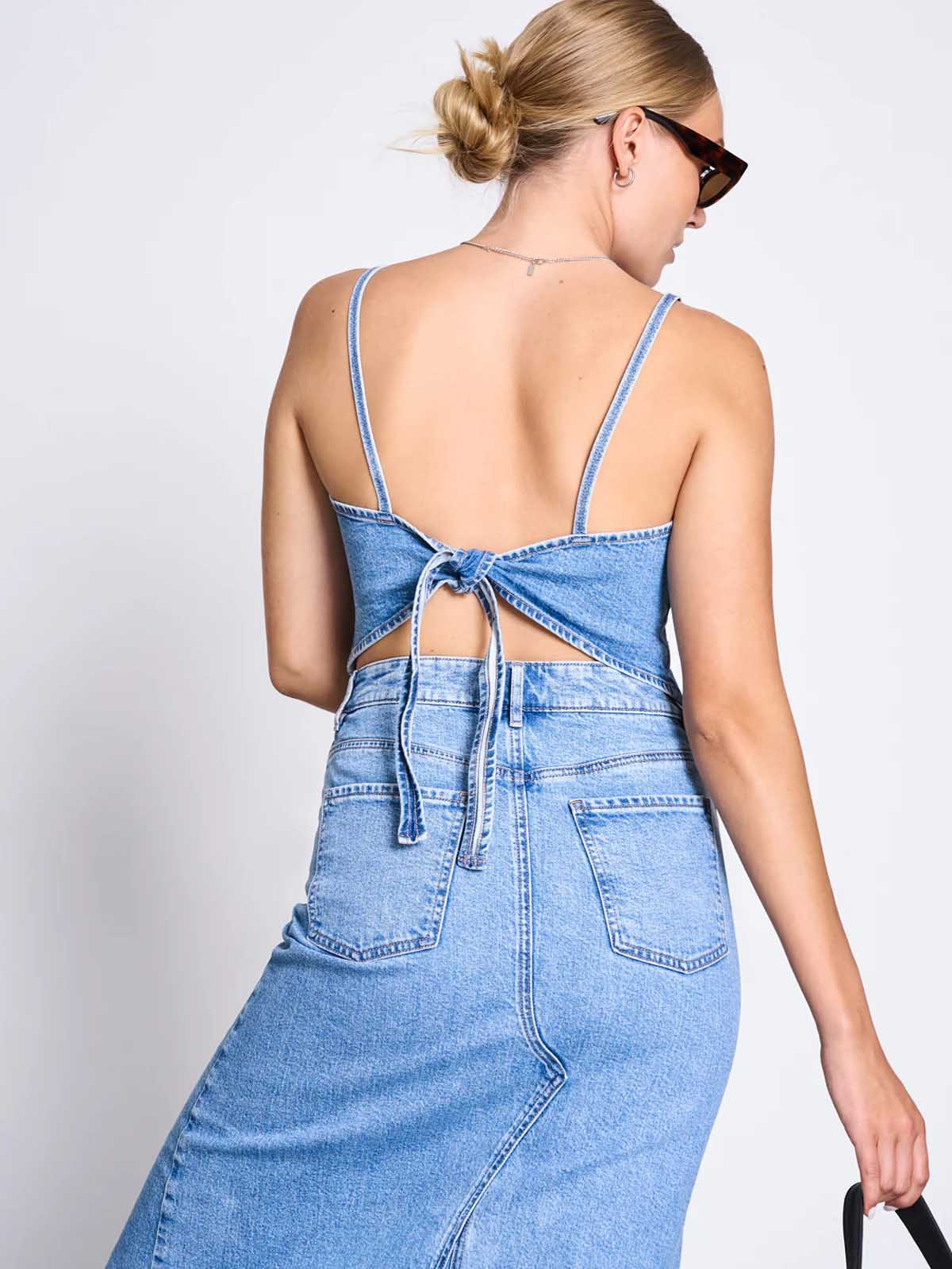 Jan 'n June Denim Skirt Luce Light Blue