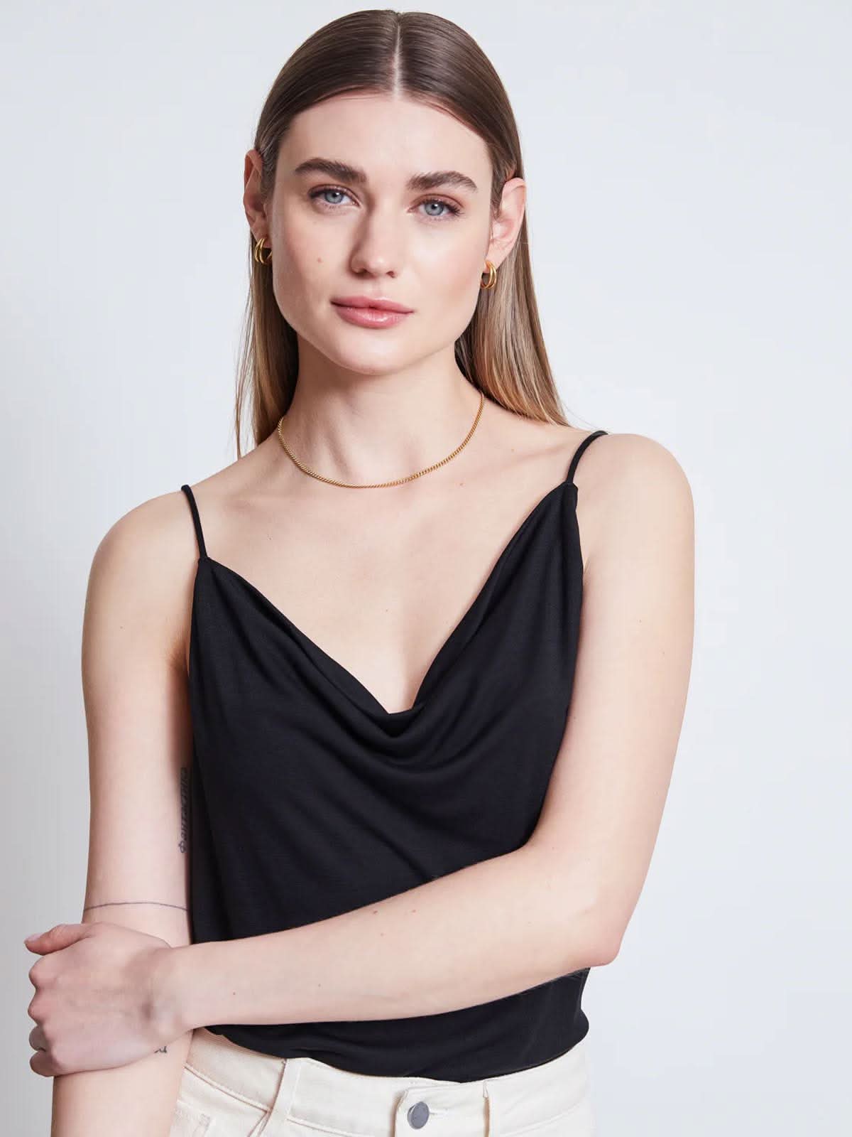 Jan 'n June Helen Slip Top Black