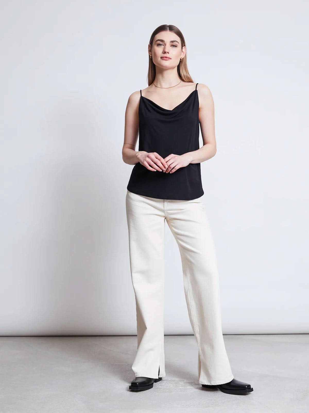 Jan 'n June Helen Slip Top Black