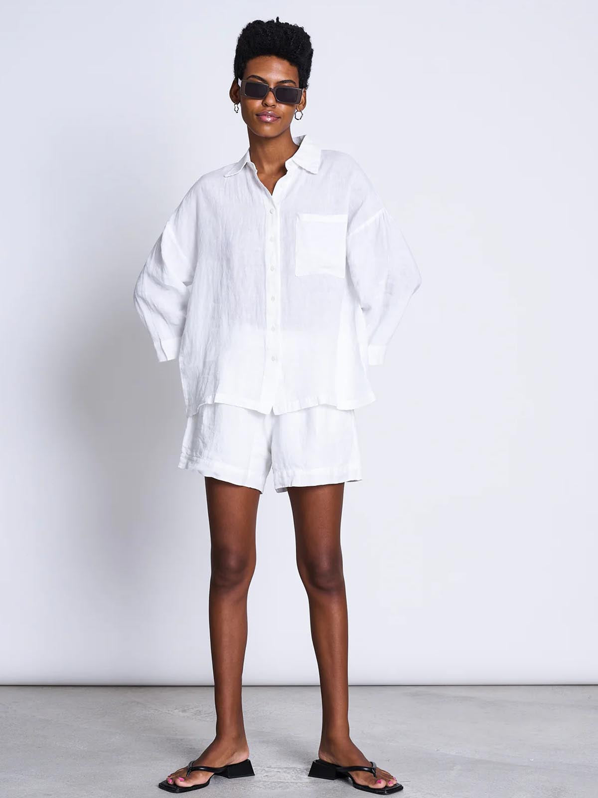 Jan 'n June Linen Shirt Mons White