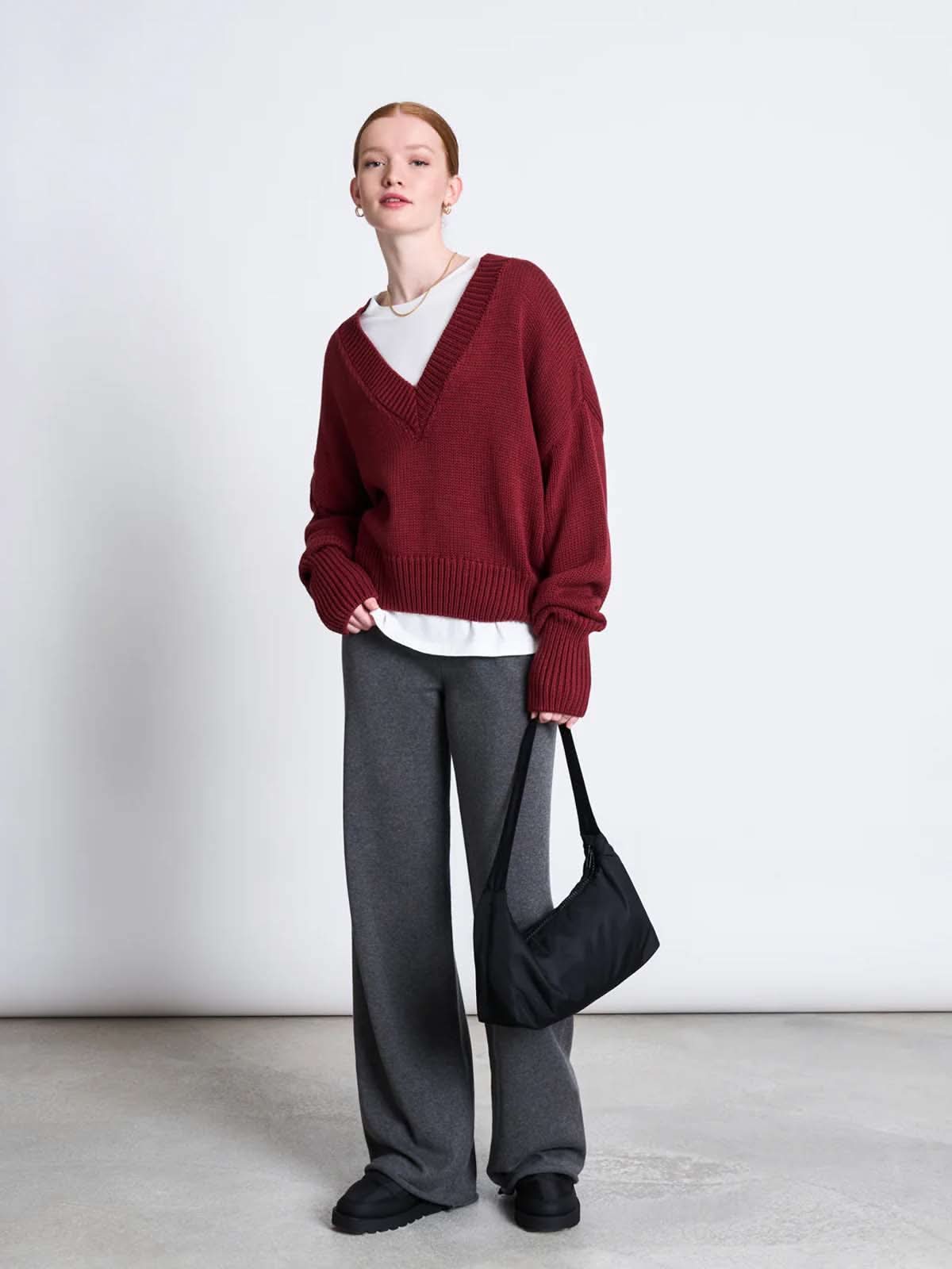 Jan 'n June Luz V-Neck Jumper Syrah