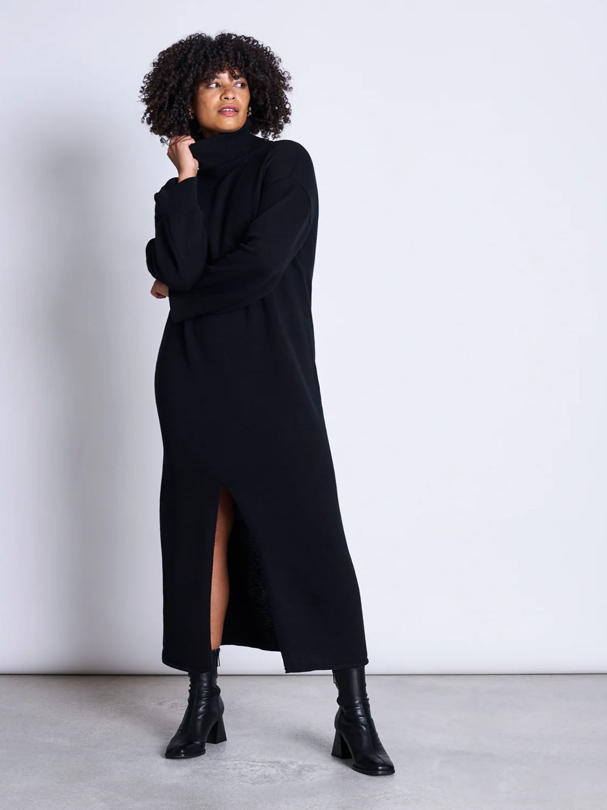 Jan 'n June Midi Knit Dress Inari Black