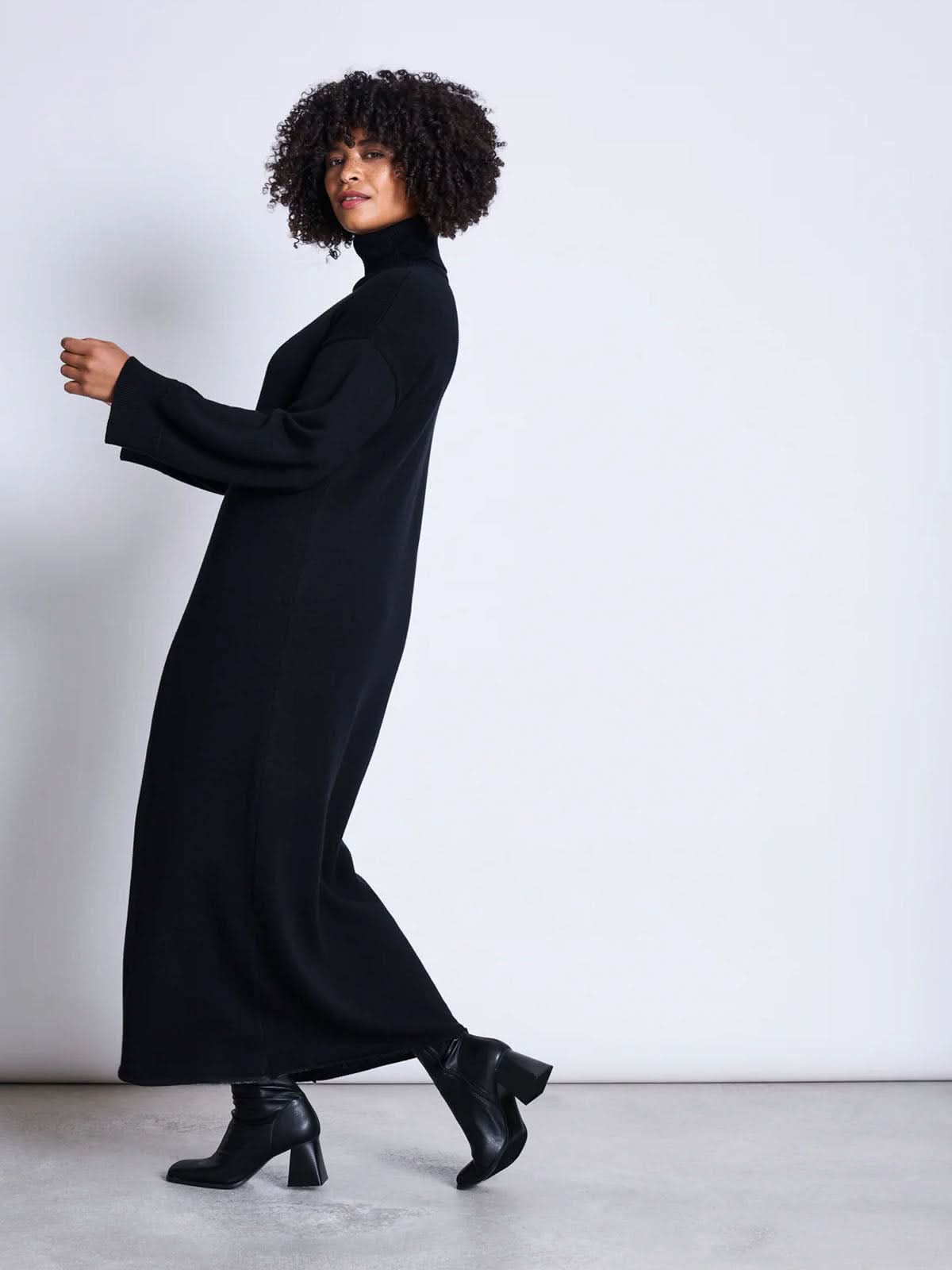 Jan 'n June Midi Knit Dress Inari Black