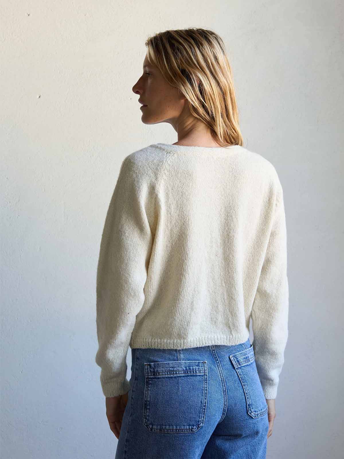 Jungle Folk Dolores Knit Cadigan Undyed Ivory