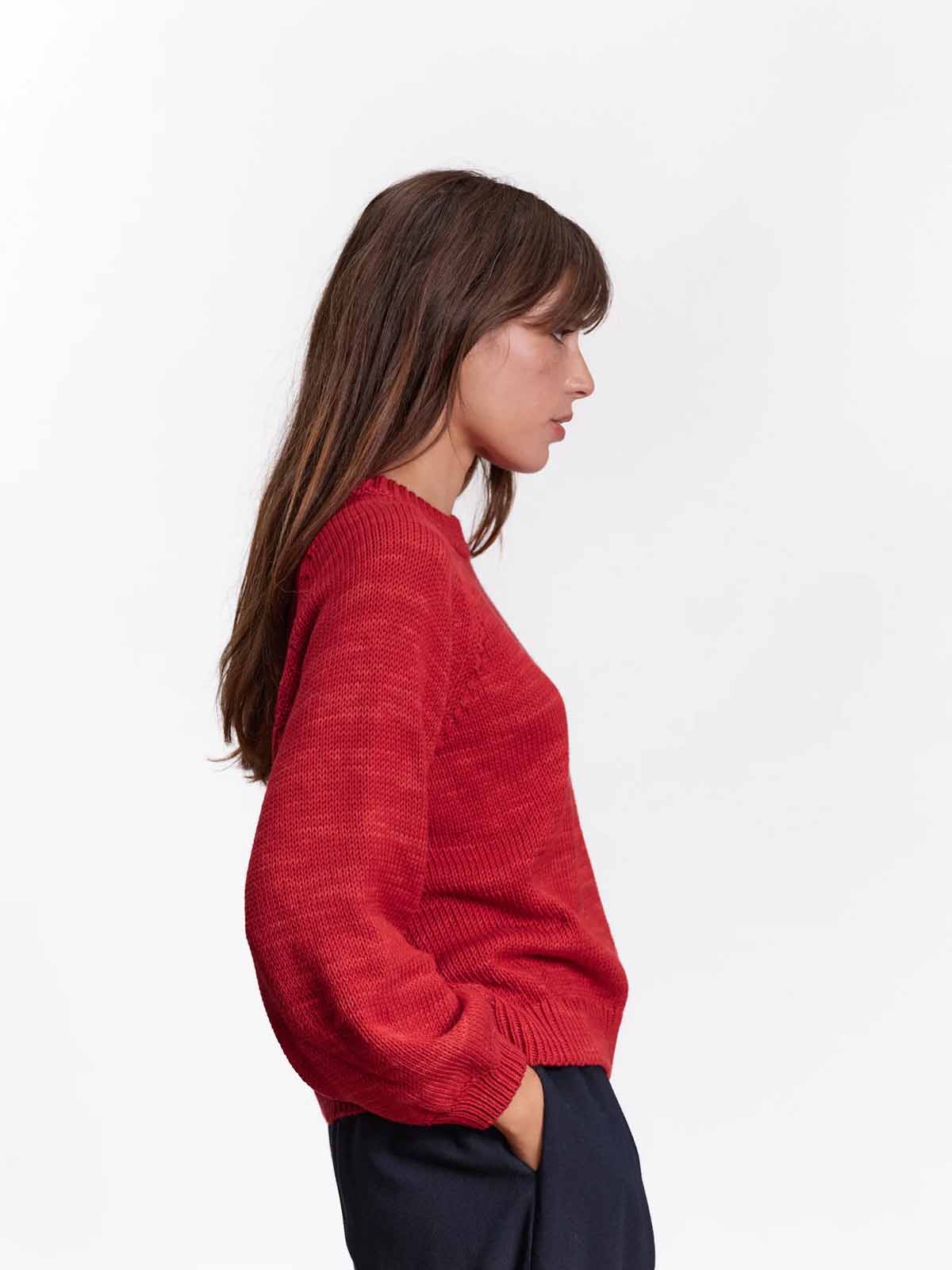 Jungle Folk Franca Knit Sweater Pomegranate