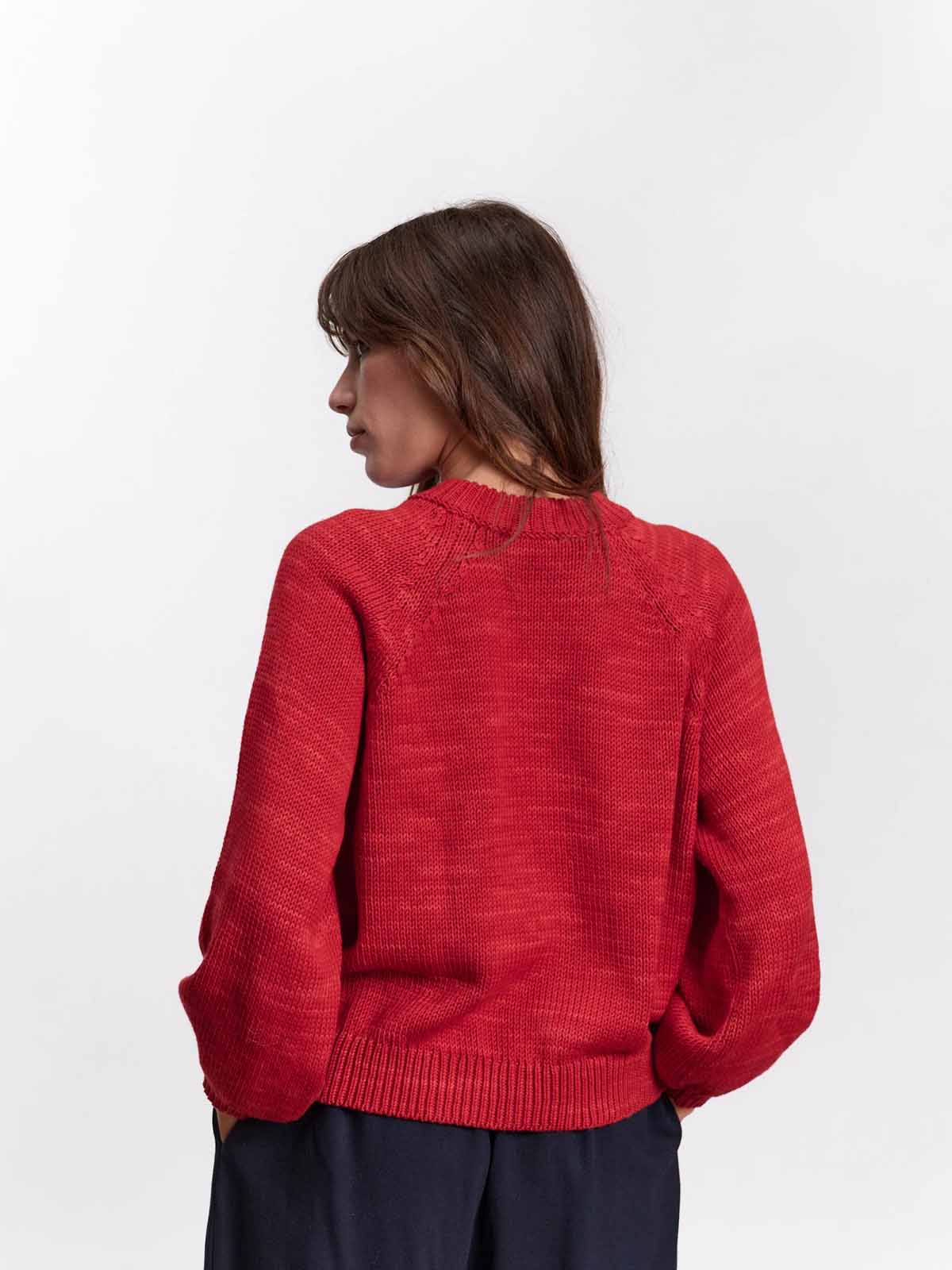 Jungle Folk Franca Knit Sweater Pomegranate