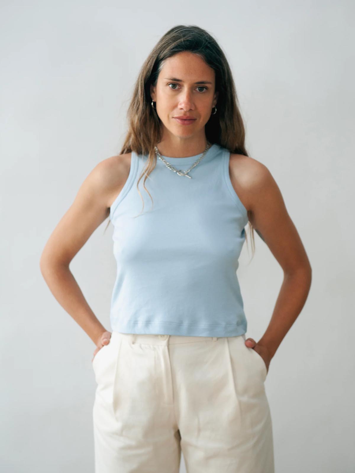 Jungle Folk Kaia Tank Top Ice Blue