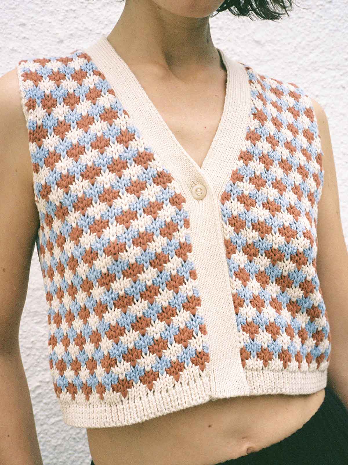 Jungle Folk Rory Knit Vest Tricolored