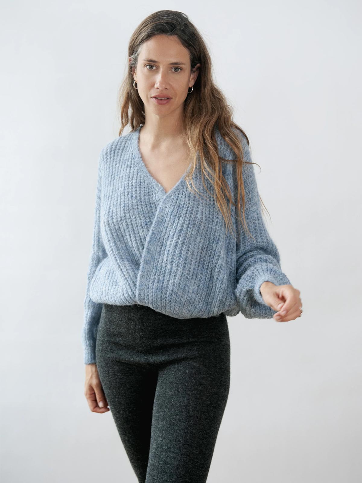 Jungle Folk Wrap Cardigan Vega Cloudy Blue