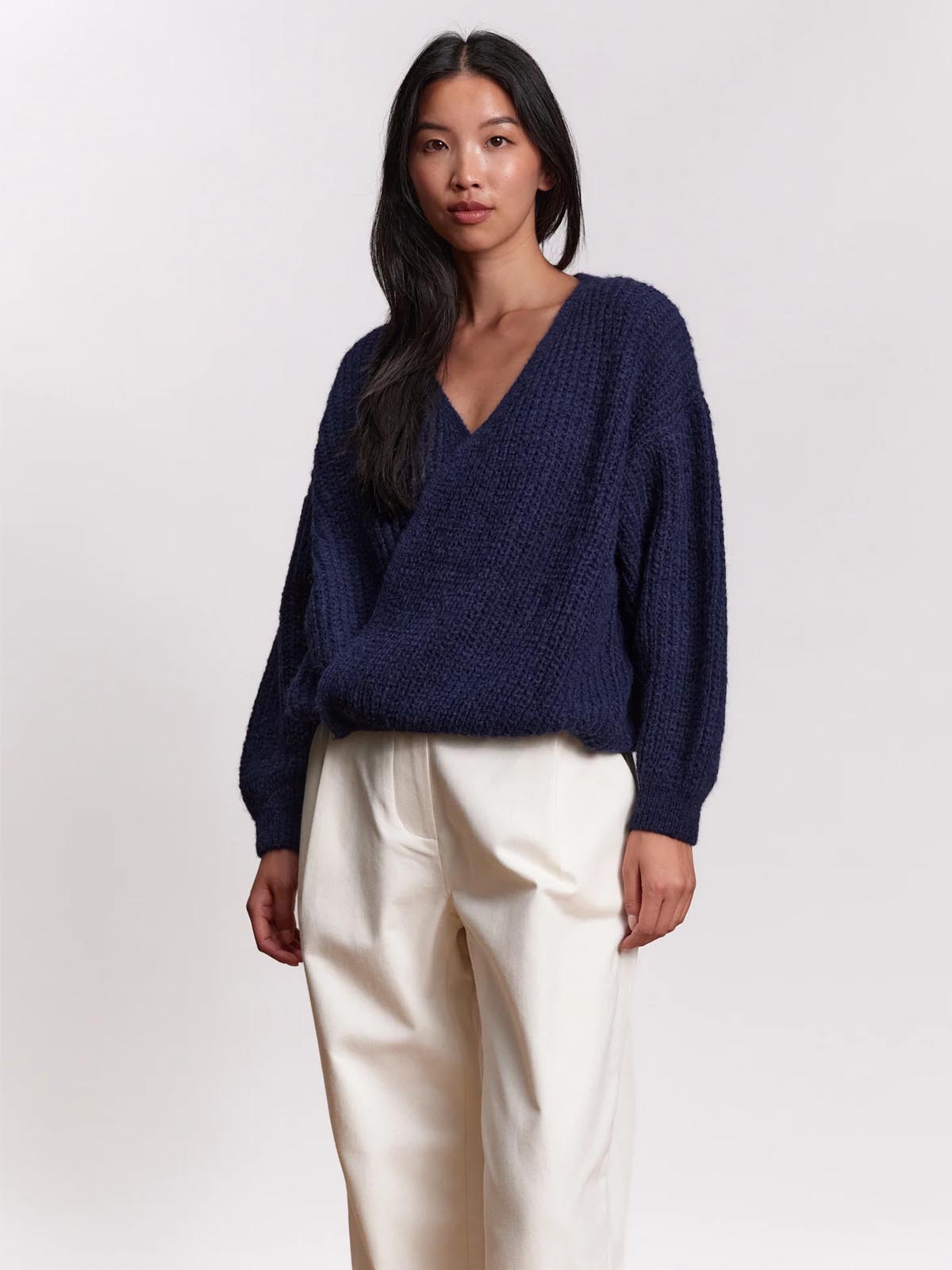 Jungle Folk Wrap Cardigan Vega Navy Blue