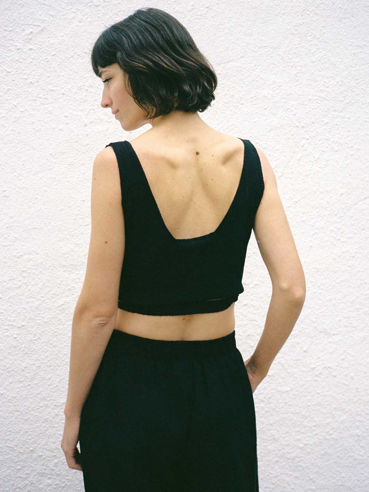 Jungle Folk Yara Wrap Top Black