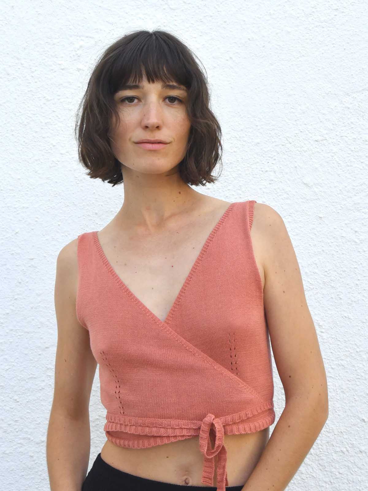 Jungle Folk Yara Wrap Top Salmon