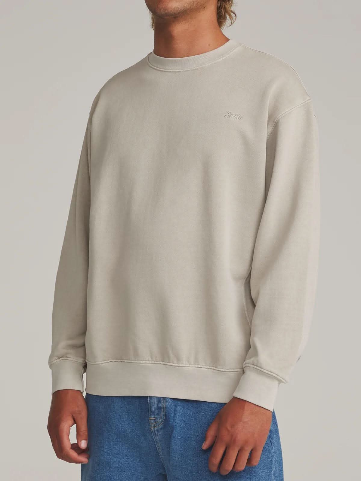 Katin Embroidered Crewneck Birch Vintage Wash