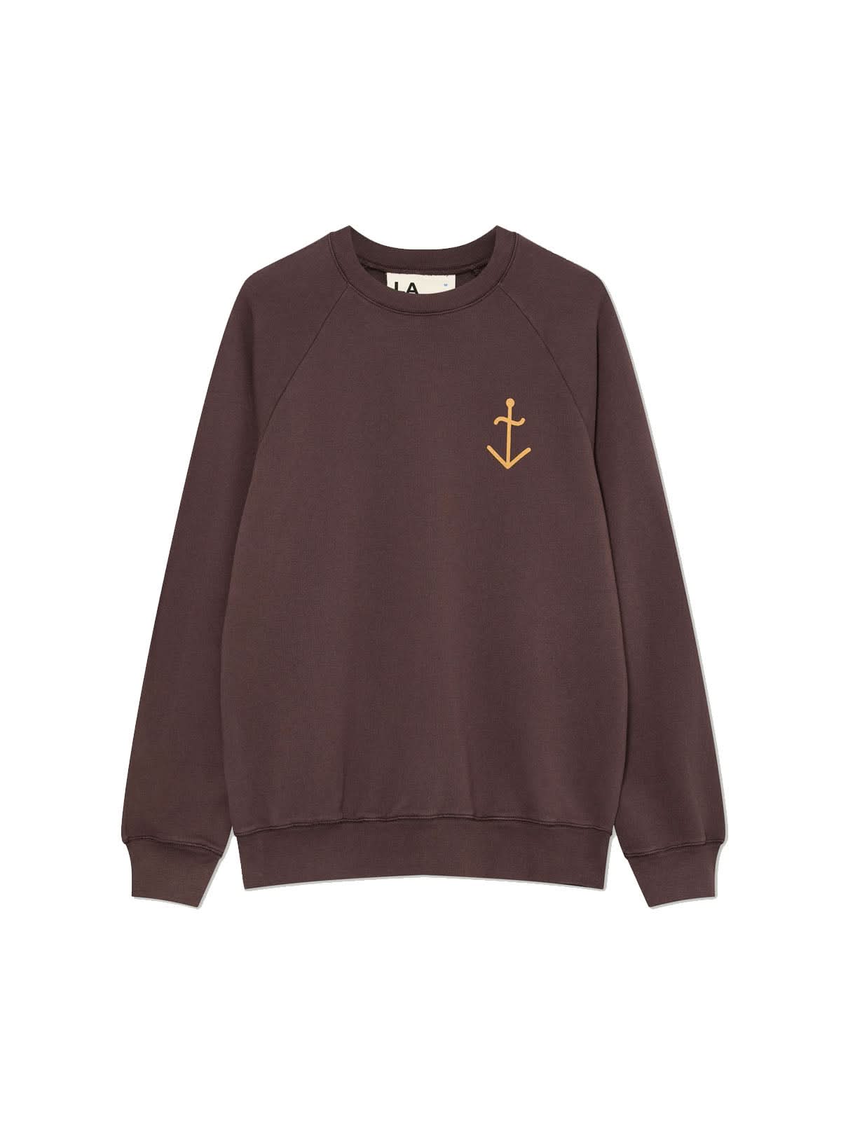 La Paz Cunha Sweatshirt Brown Roasted Yellow Logo