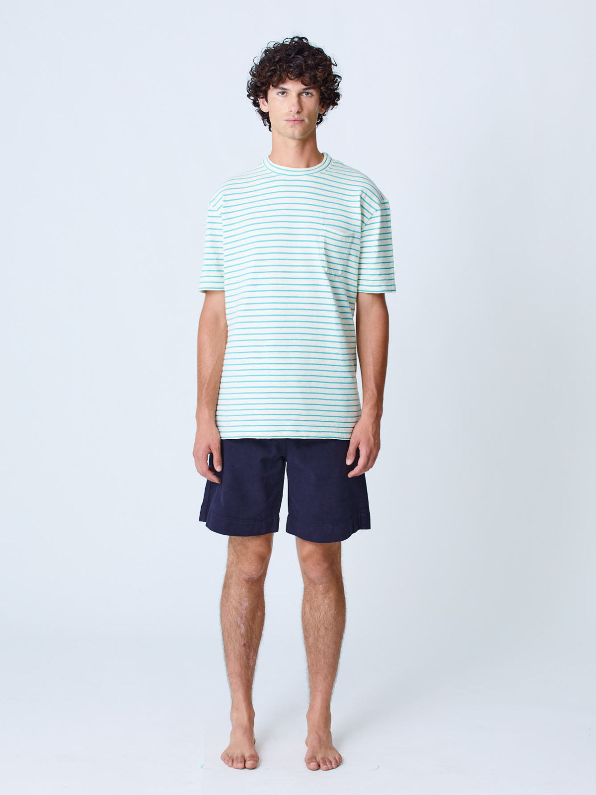 La Paz Guerreiro Pocket T-Shirt Green Stripes SS