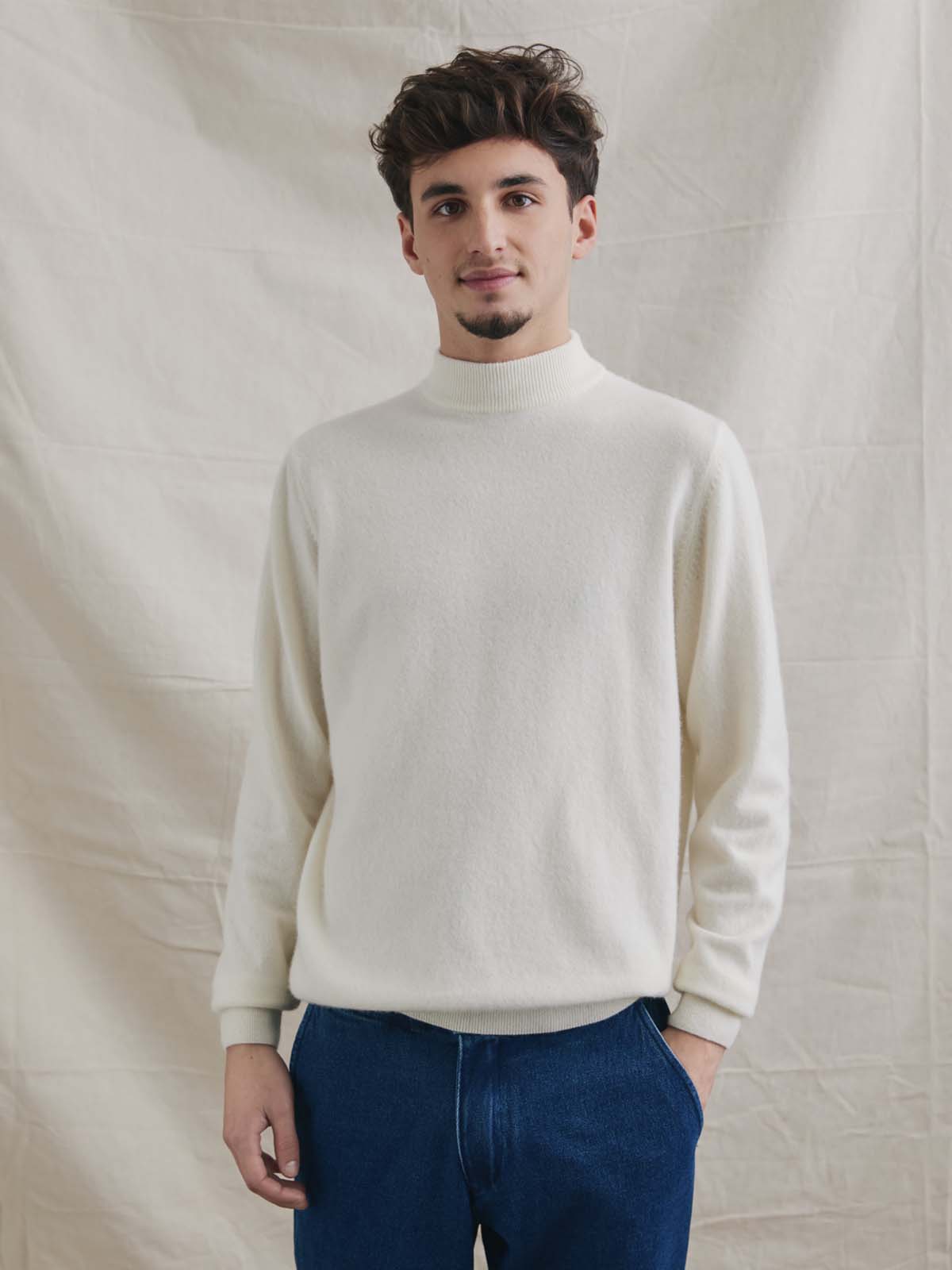 La Paz Fino Mock Neck Jumper Oyster