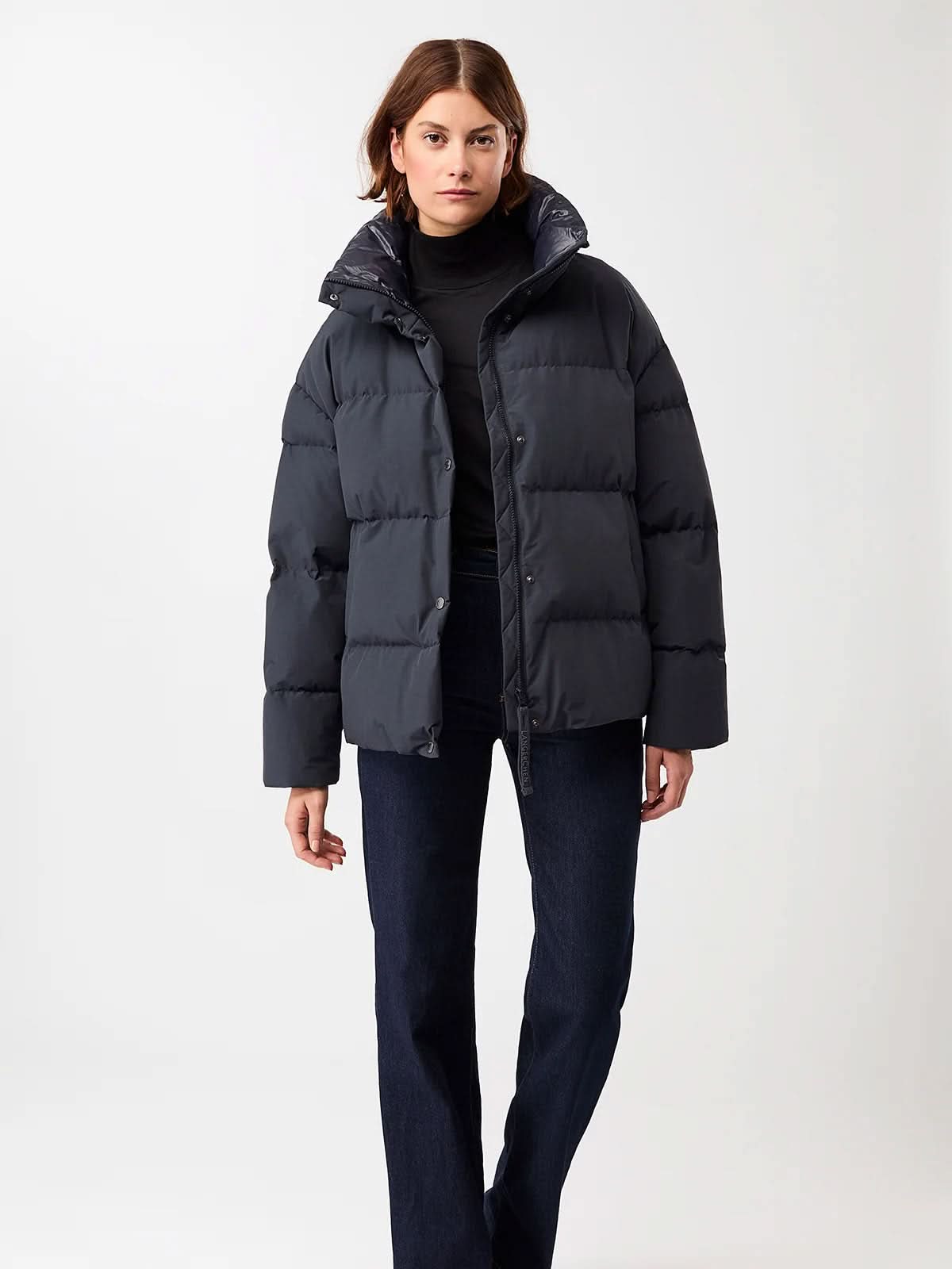 LangerChen Gesteppte Jacke Stehkragen Navy