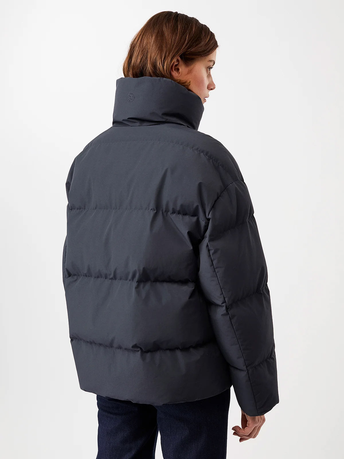 LangerChen Gesteppte Jacke Stehkragen Navy