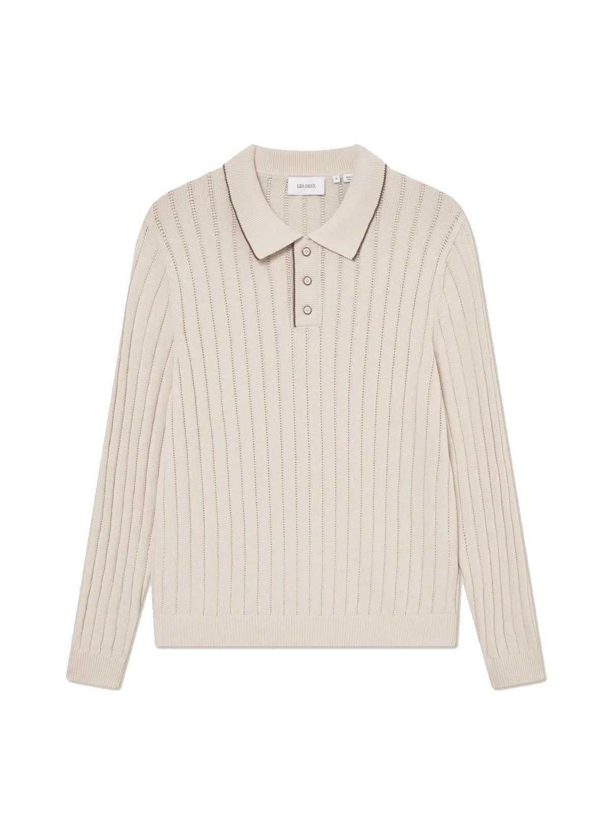 Les Deux Bogart Rugby Polo Knit Ivory