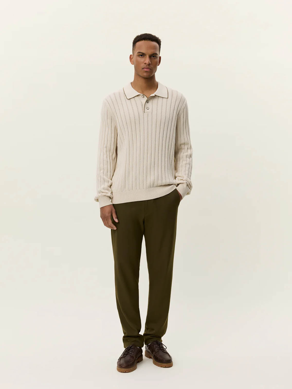 Les Deux Bogart Rugby Polo Knit Ivory