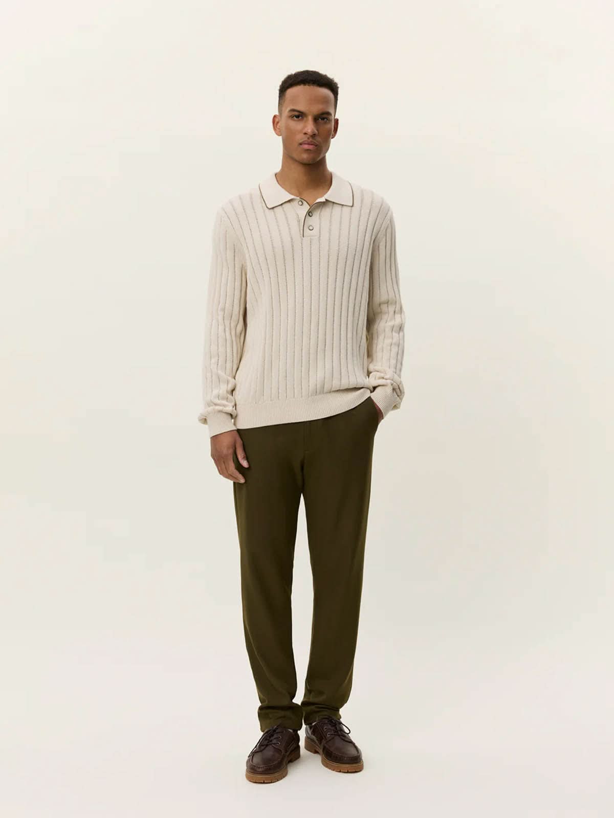 Les Deux Bogart Rugby Polo Knit Ivory