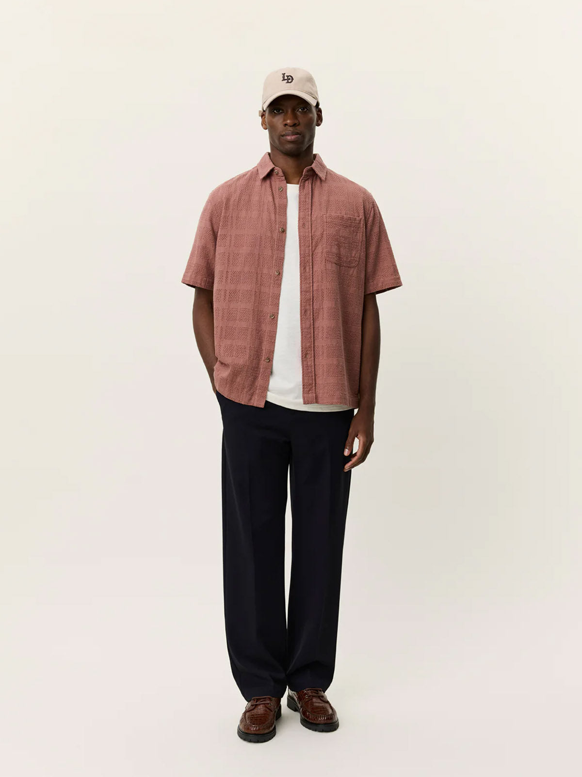 Les Deux Charlie SS Shirt Cognac Red