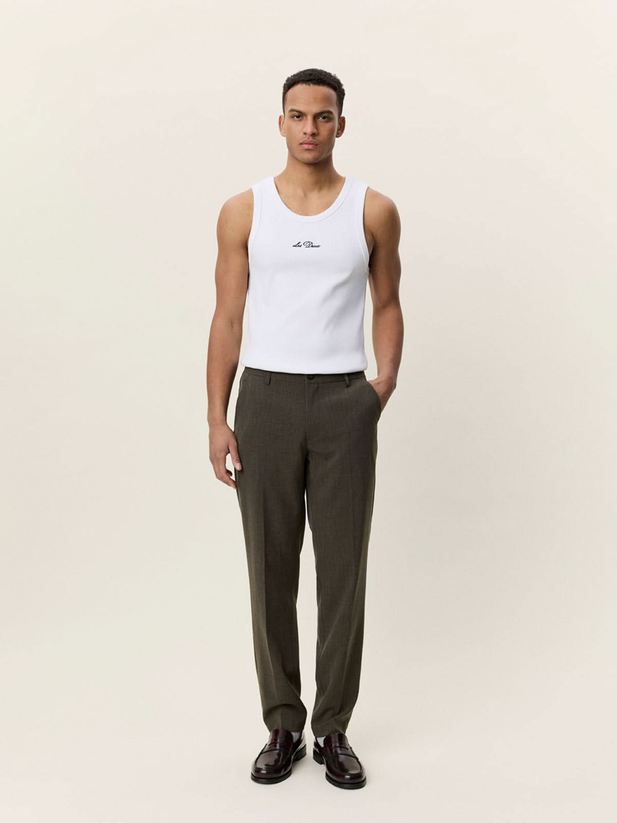 Les Deux Como Reg Suit Pants Seasonal Olive Night L32