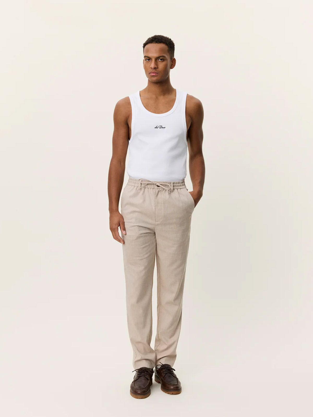 Les Deux Como Tapered Slub Pants Light Sand L32
