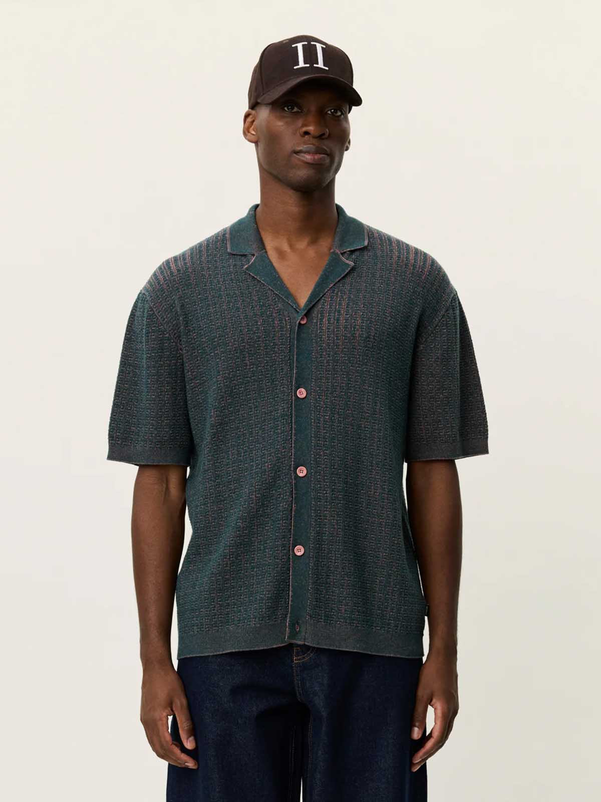 Les Deux Evan Knitted Shirt Sea Moss Green