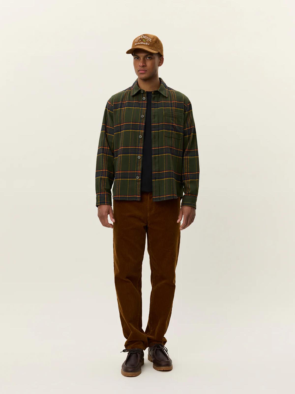 Les Deux Lennon Check Overshirt Fudge