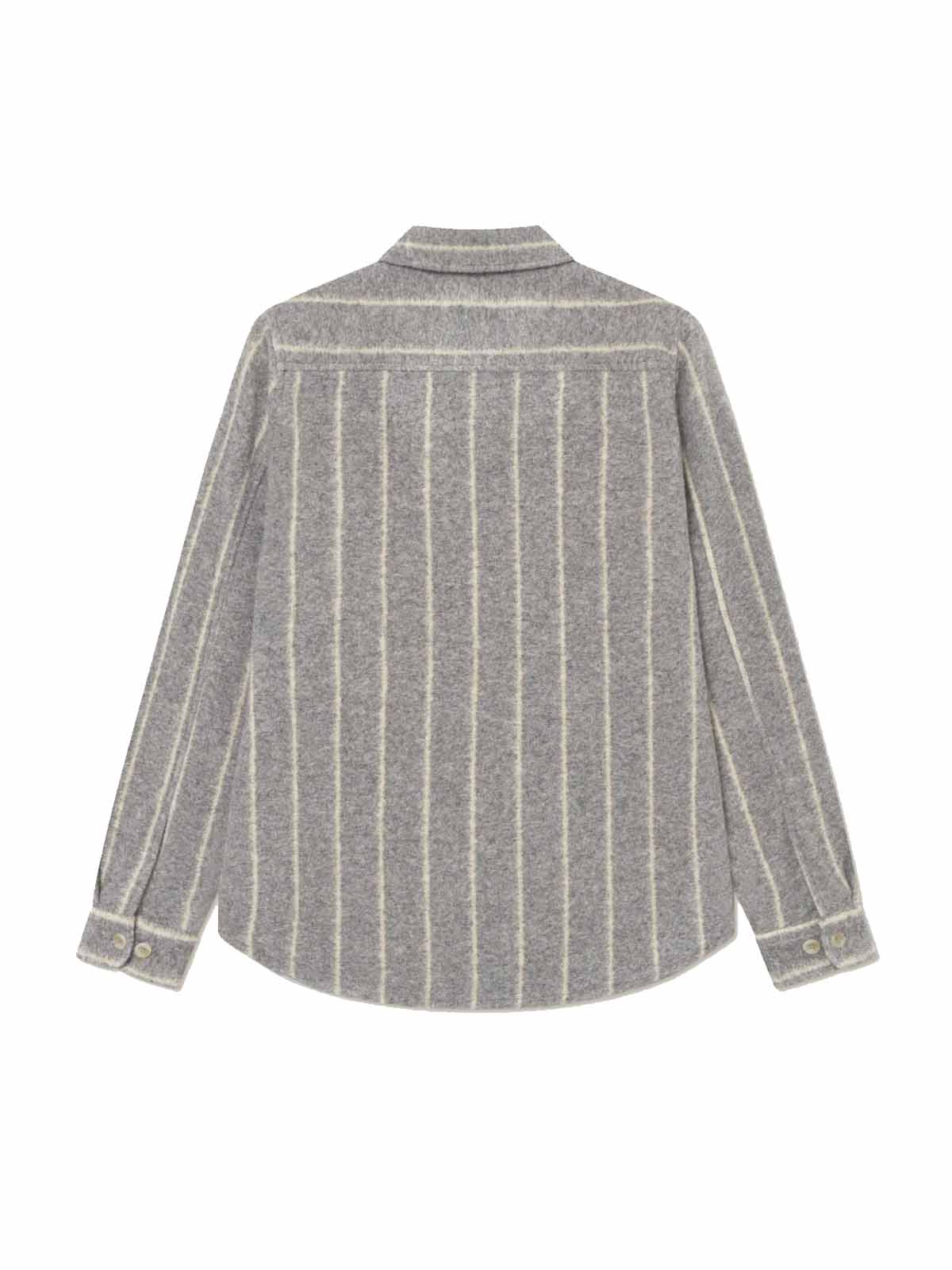 Les Deux Lennon Wool Pinstri Overshirt Grey Melange