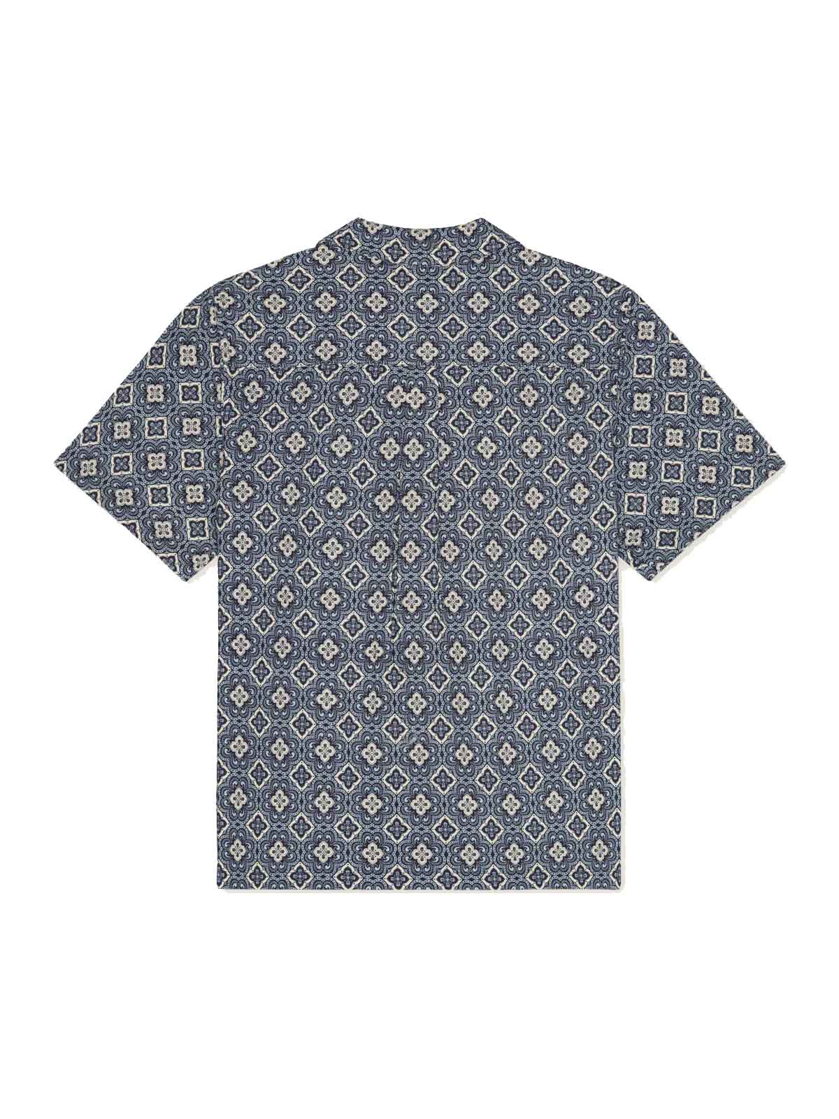 Les Deux Lukas Arabesque Aop SS Shirt Blue Fog